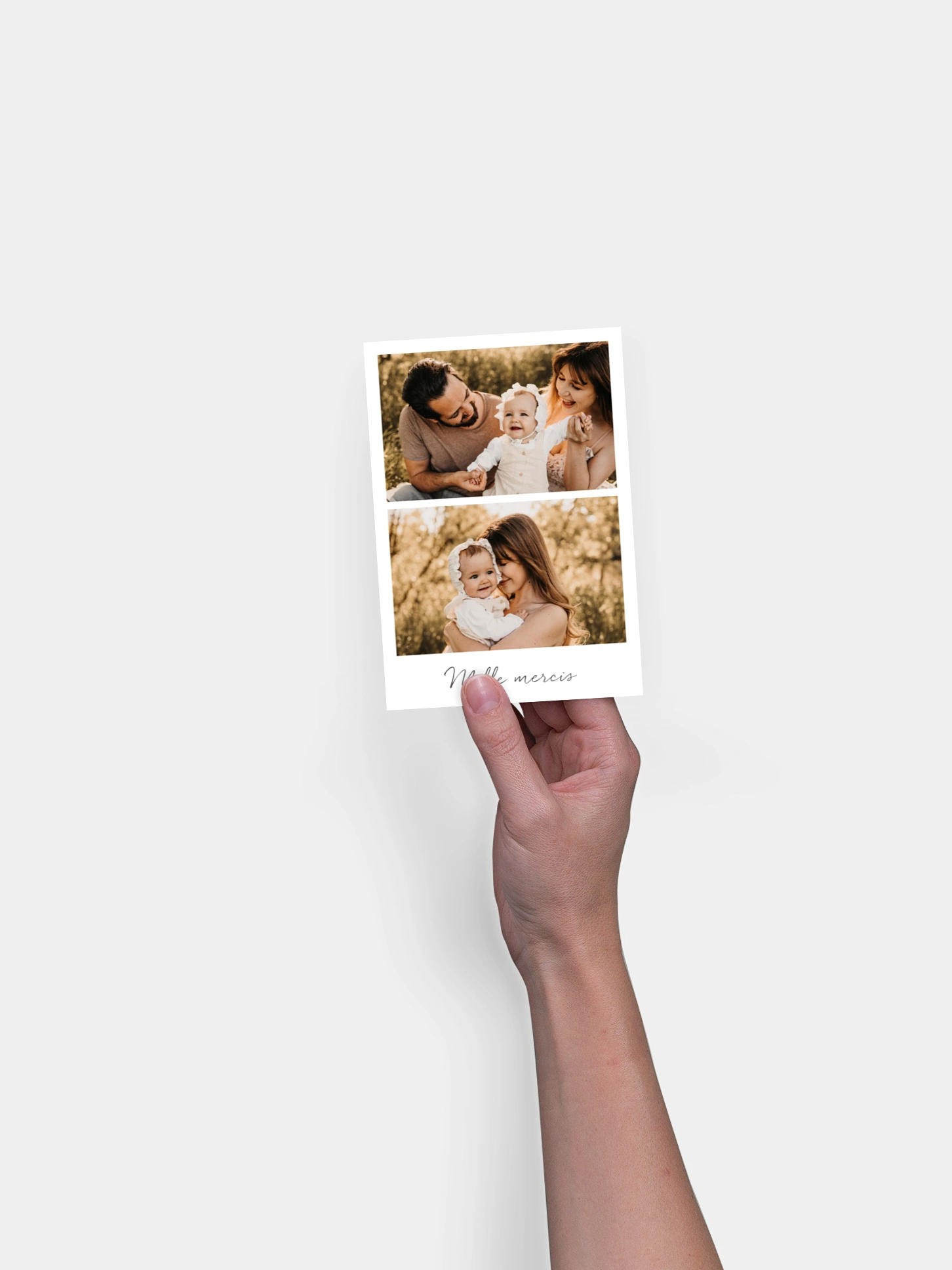 Carte remerciement baptême Multi-photos I