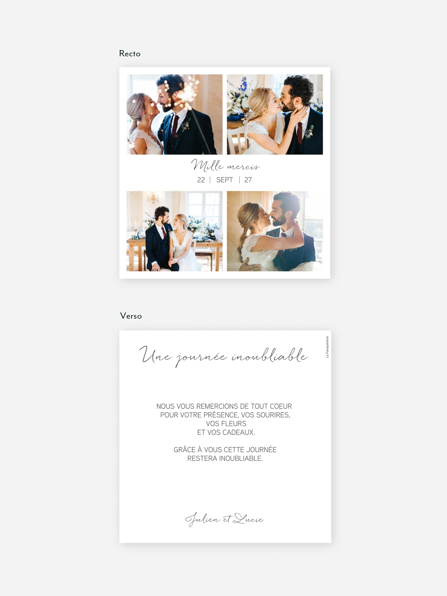 Carte de remerciements Multi-photos I