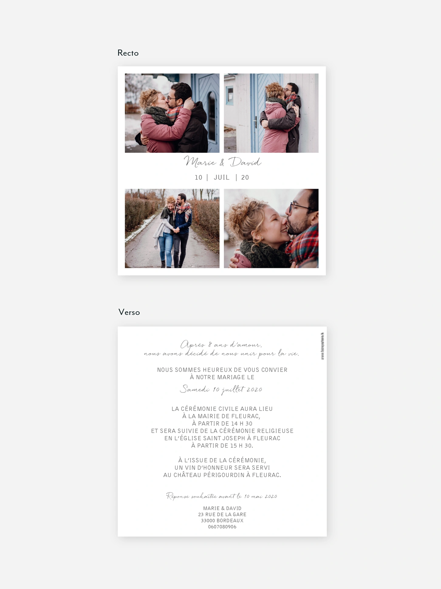 Faire-part de mariage Multi-photos I