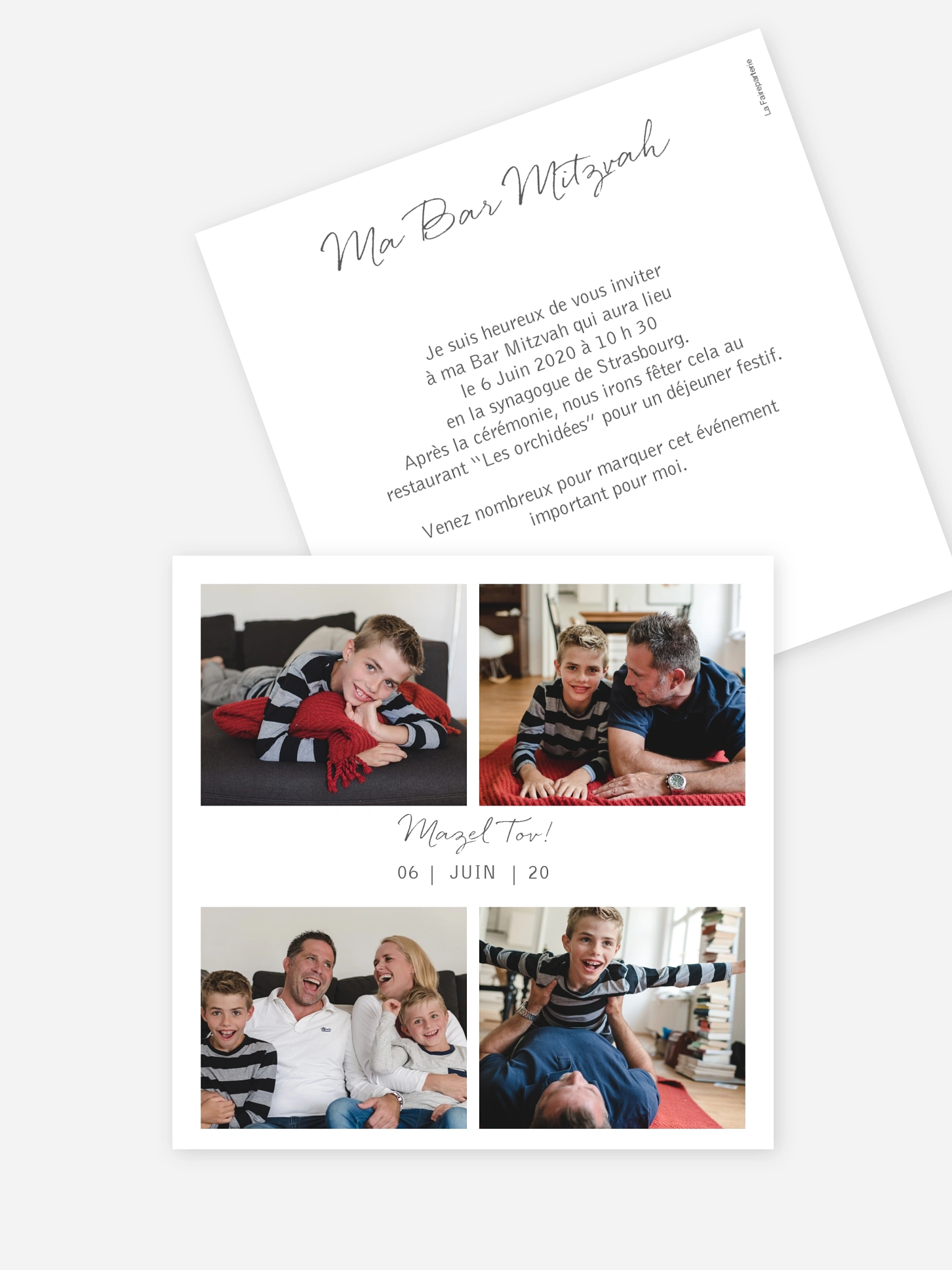 Faire-part Bar Mitzvah Multi-photos I