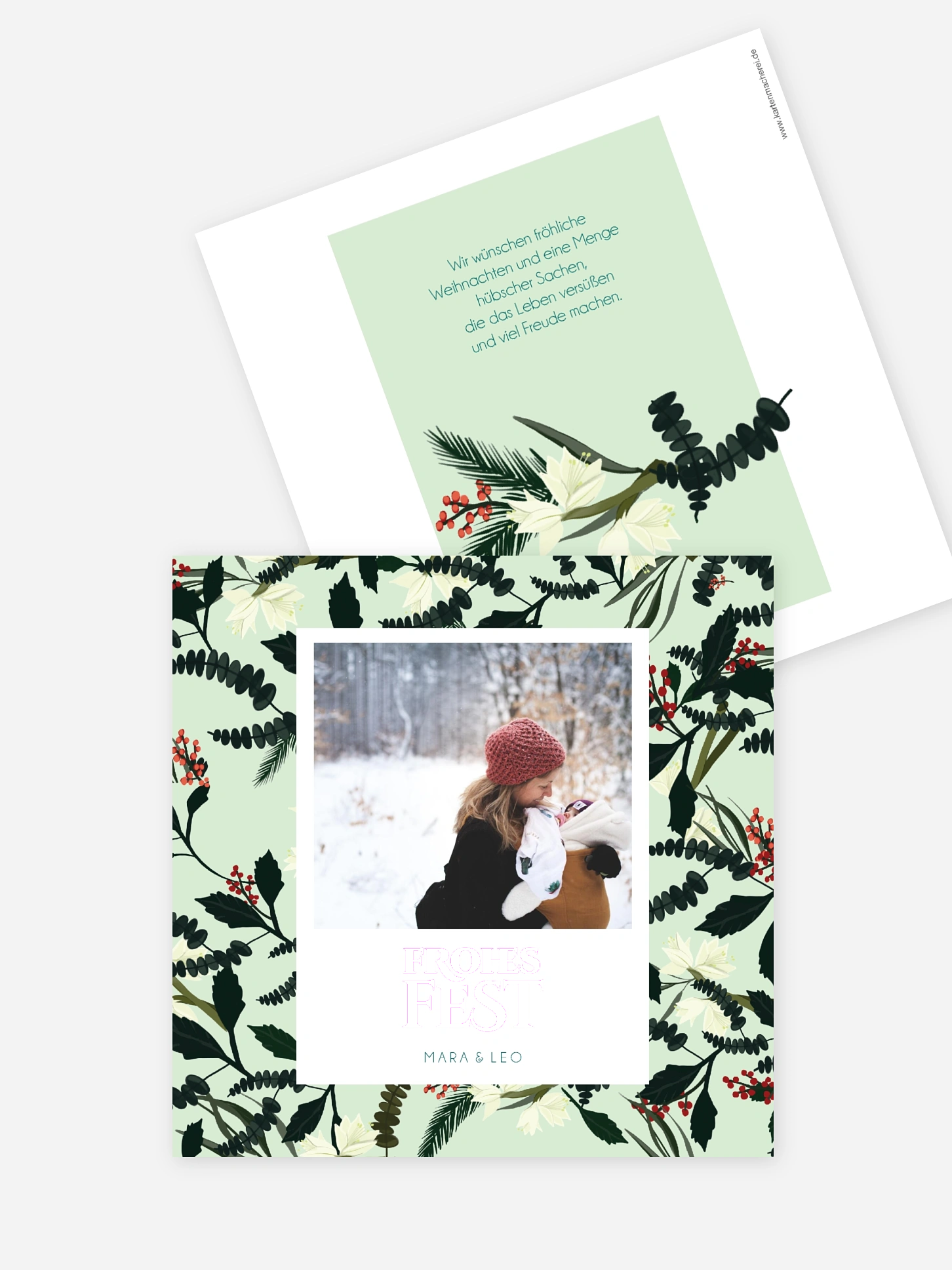 Weihnachtskarte Frohe Feiertage Premium