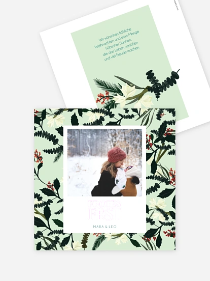 Weihnachtskarte Frohe Feiertage Premium