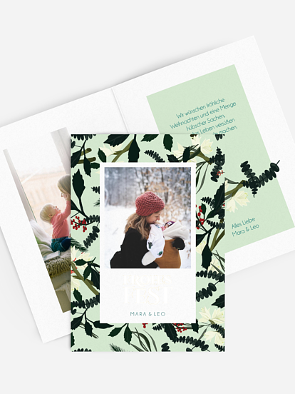 Weihnachtskarte Frohe Feiertage Premium