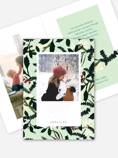 Weihnachtskarte Frohe Feiertage Premium