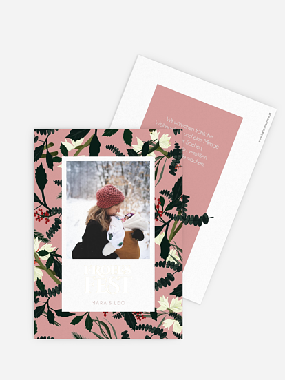 Weihnachtskarte Frohe Feiertage Premium