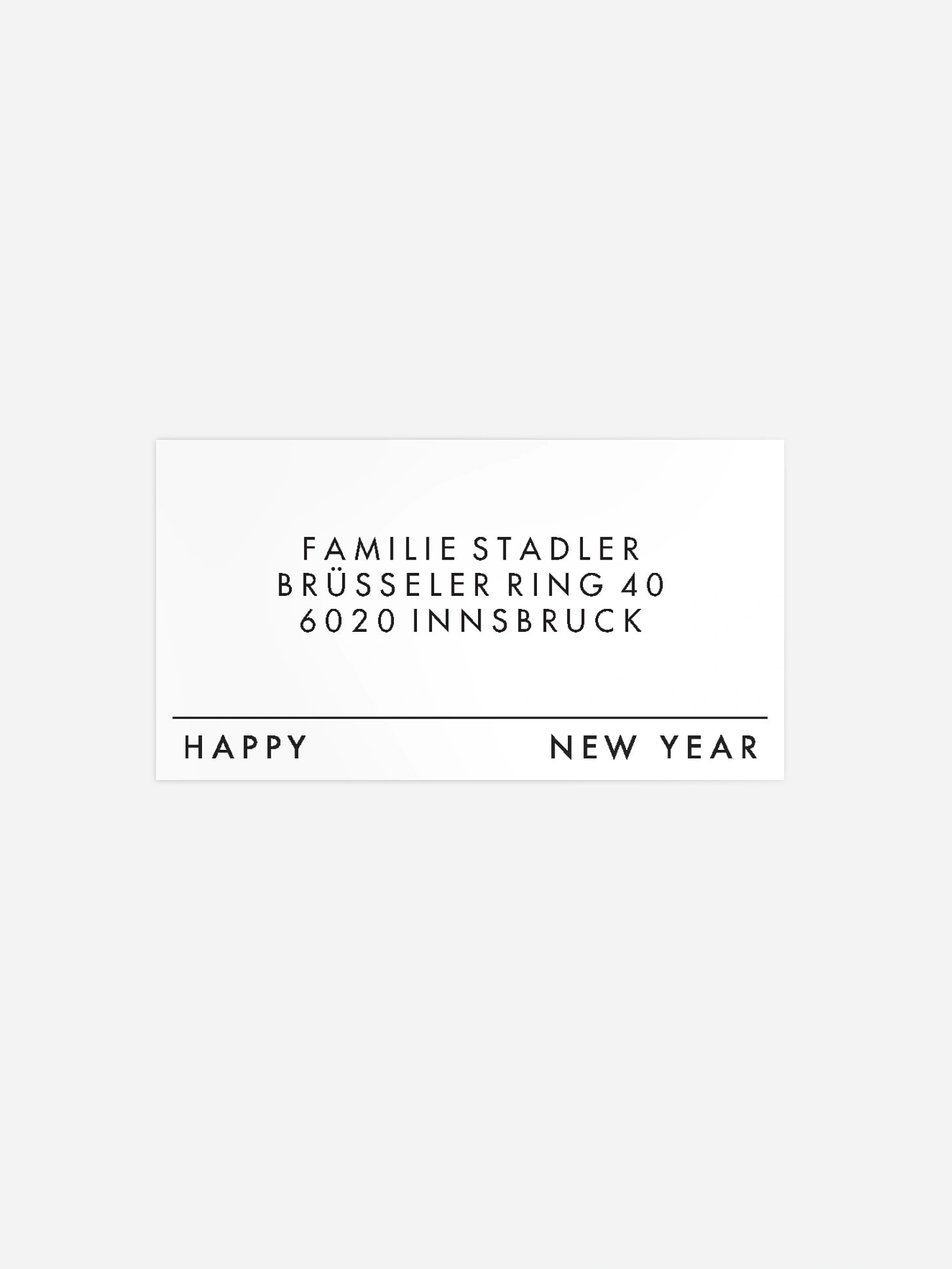 Empfängeraufkleber Weihnachten Dear New Year