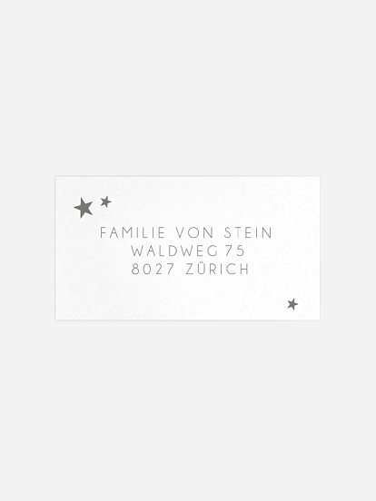 Empfängeraufkleber Geburt Kleiner Stern