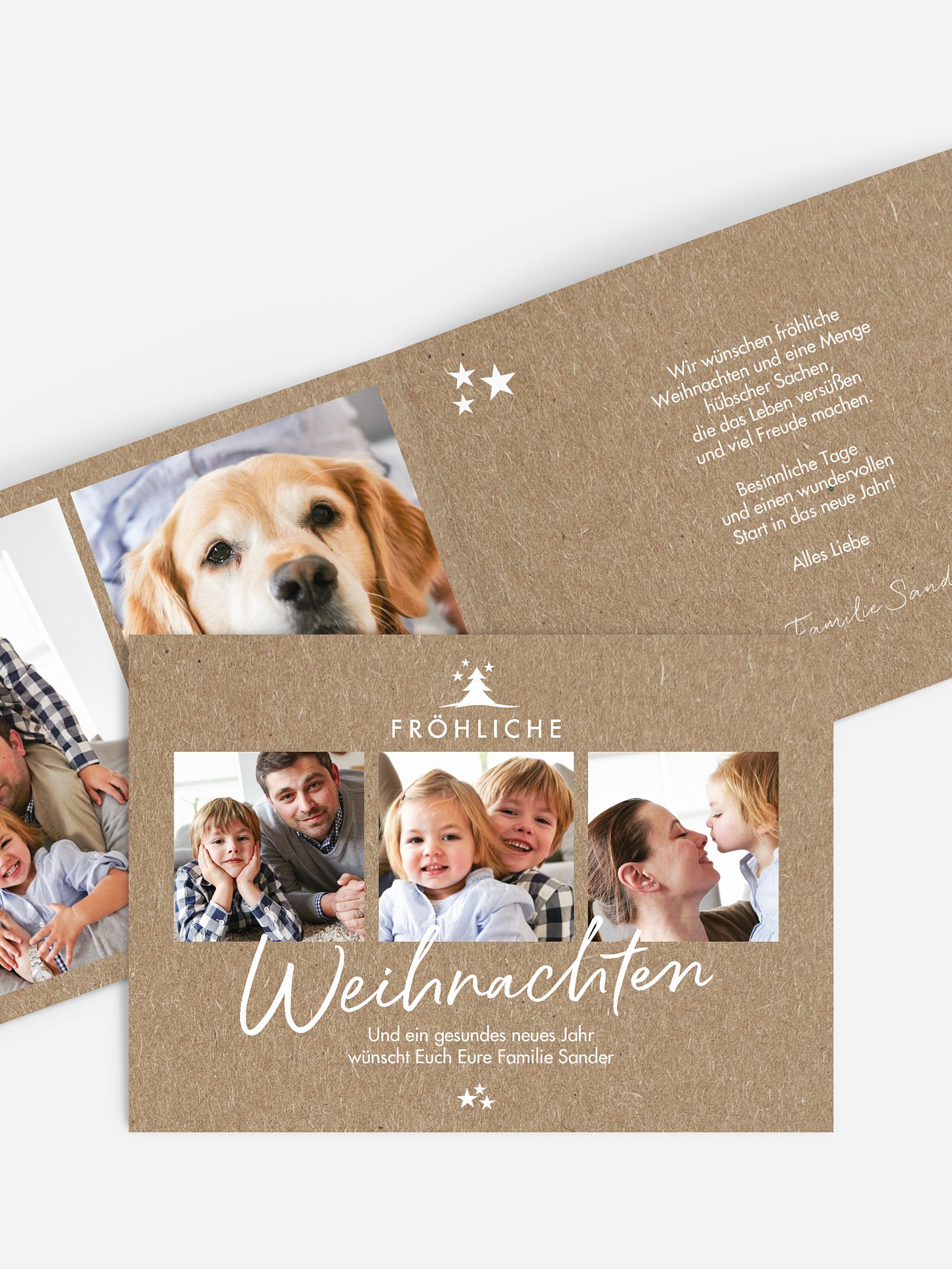Weihnachtskarte Weihnachtswünsche Kraftpapier