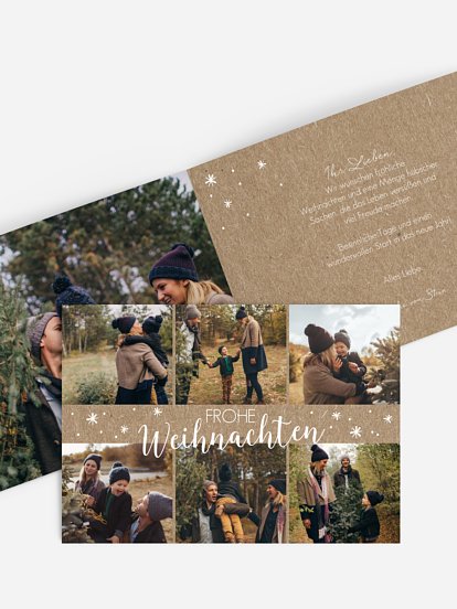 Weihnachtskarte Wie verzaubert Kraftpapier