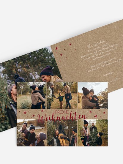 Weihnachtskarte Wie verzaubert Kraftpapier