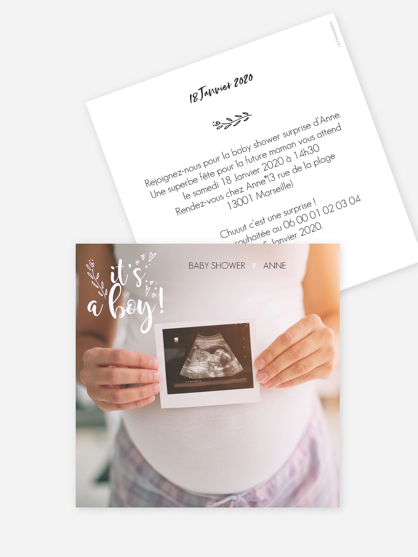 Invitation baby shower Little boy - dorure