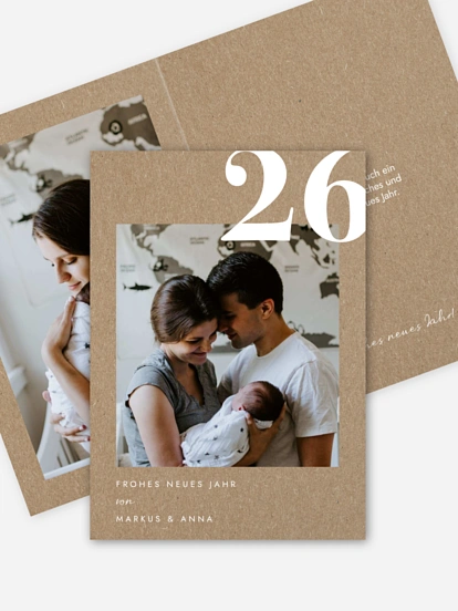 Neujahrskarten Cheers to the New Year Kraftpapier