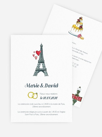 Faire-part mariage Ô Paris
