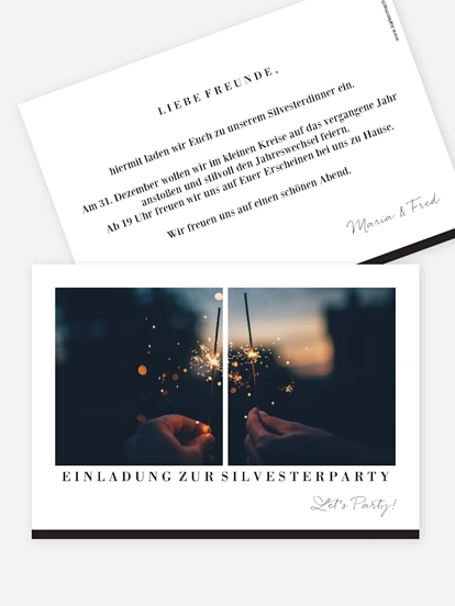 Partyeinladung Neujahrsparty