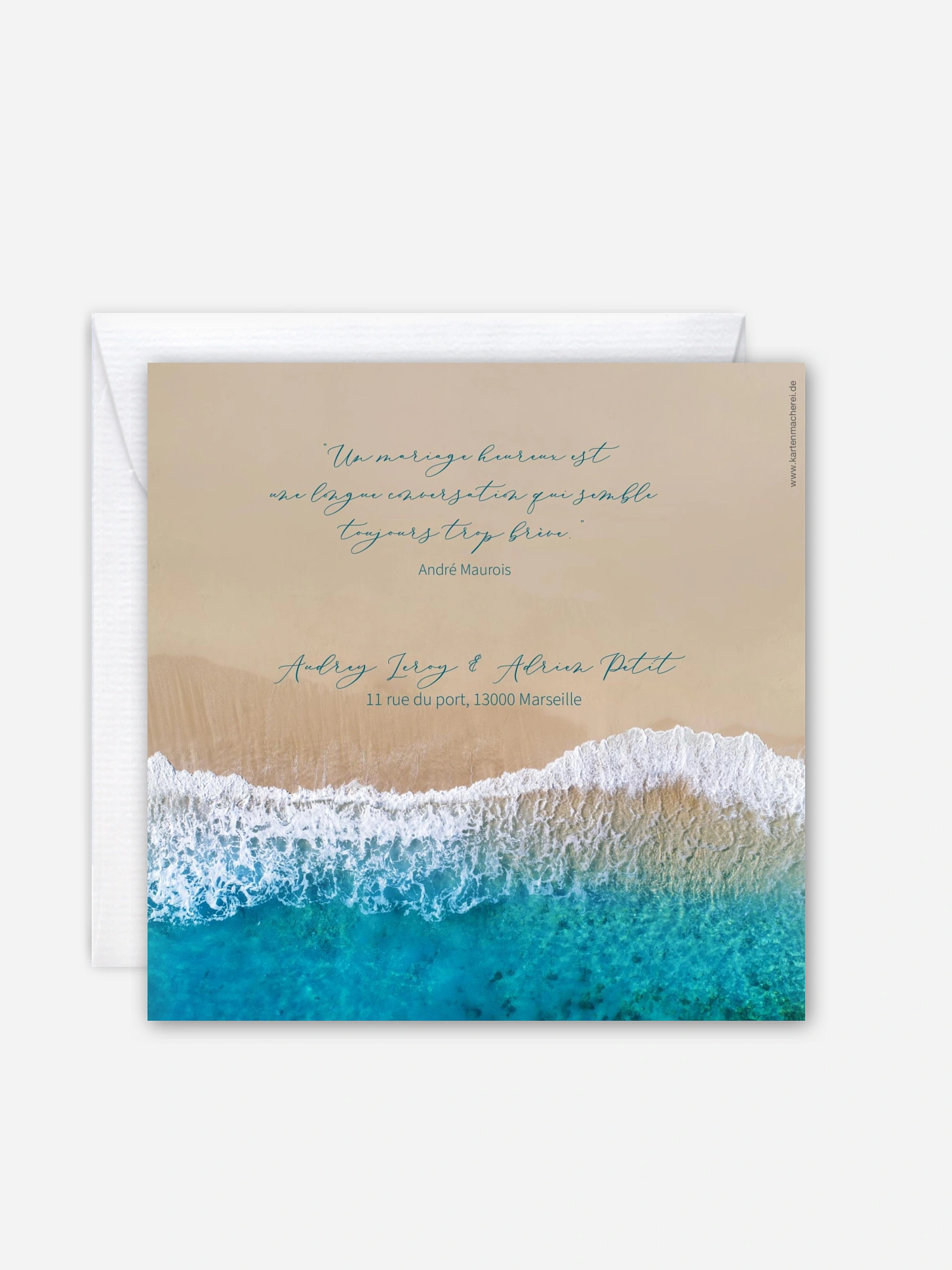 Faire-part mariage Écume de mer