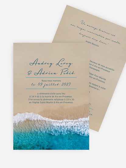 Faire-part mariage Écume de mer