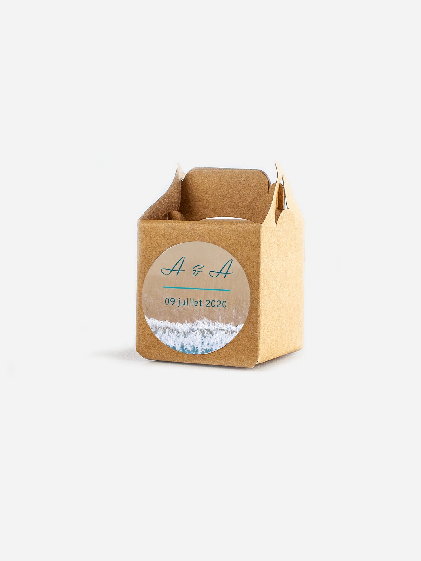 Étiquette cadeau mariage Écume de mer