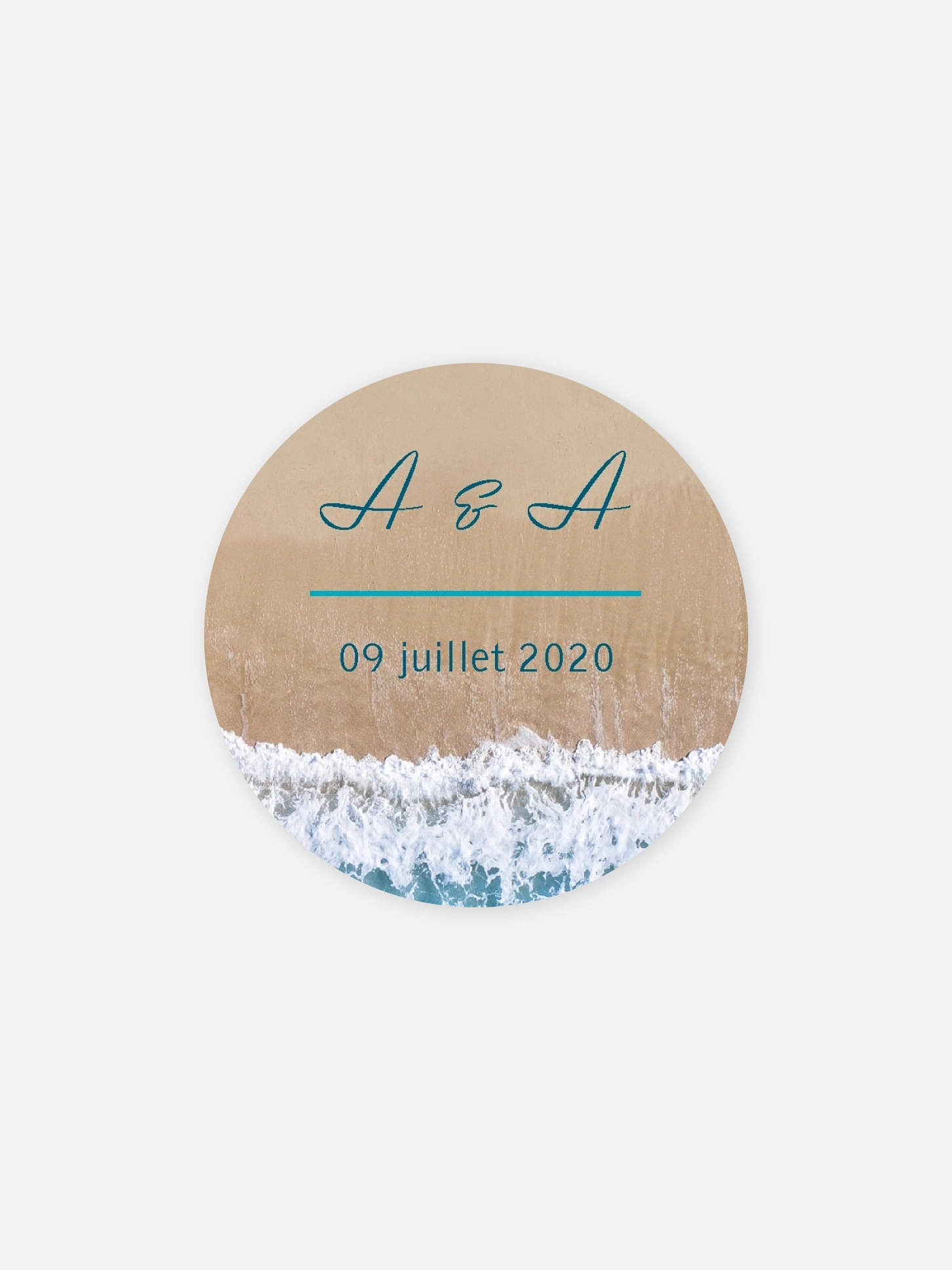 Étiquette cadeau mariage Écume de mer