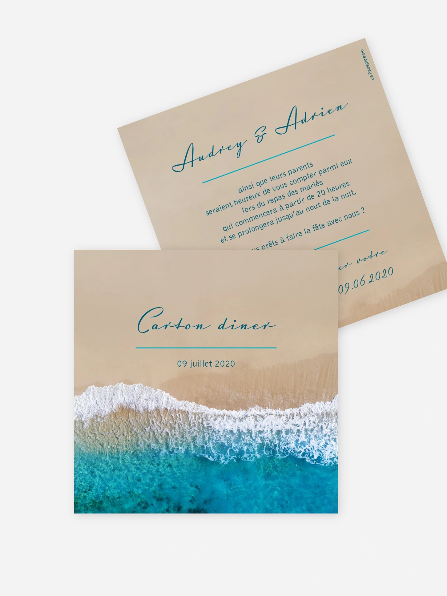 Carton d'invitation Écume de mer