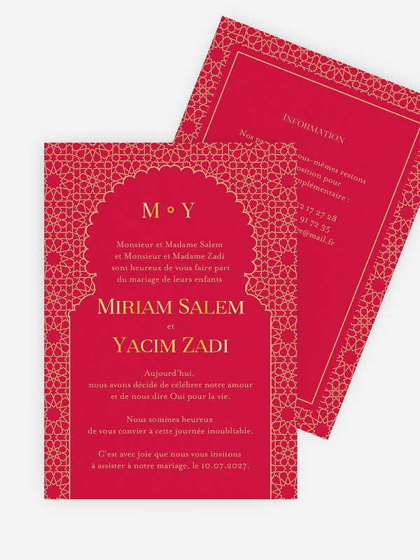 Faire-part mariage Porte d'orient