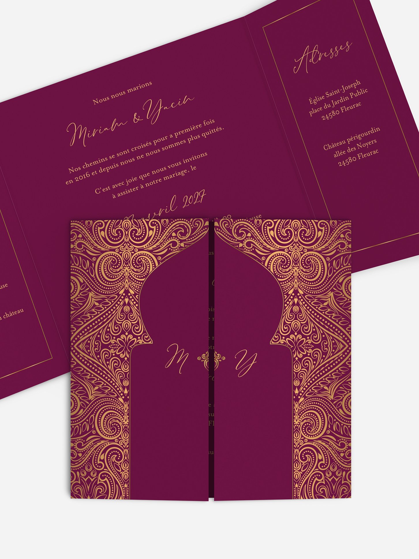 Faire-part mariage Palais oriental