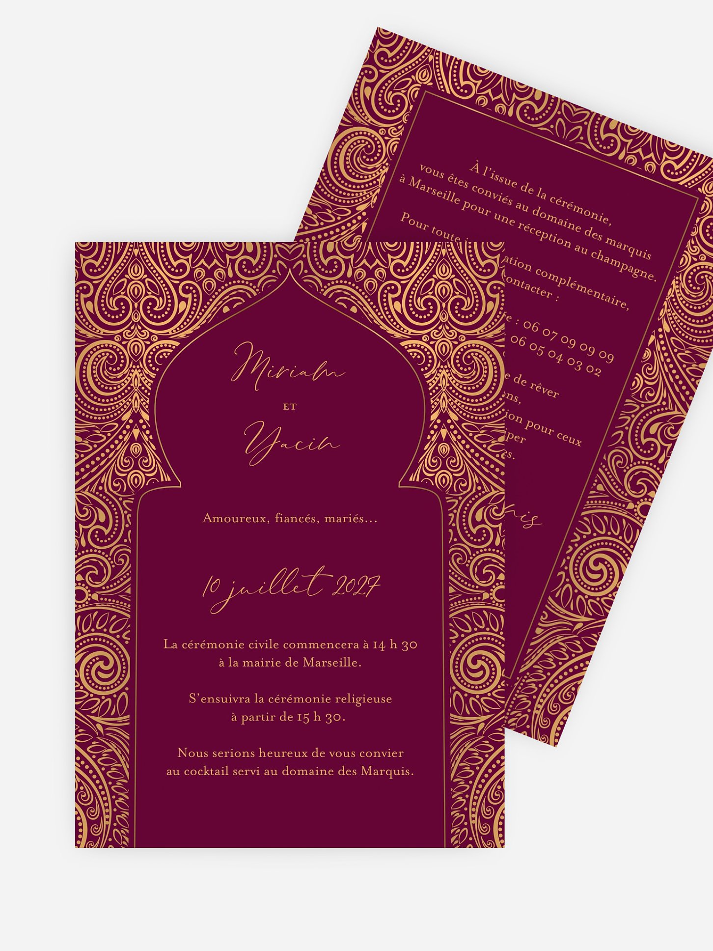 Faire-part mariage Palais oriental