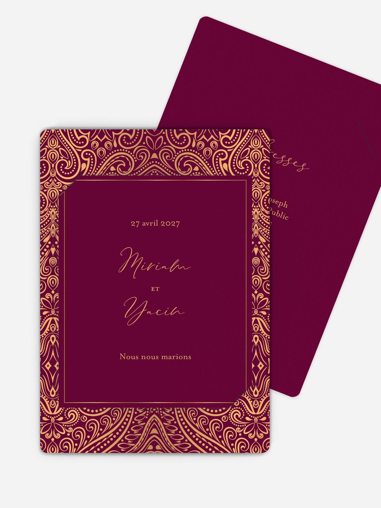 Faire-part mariage Palais oriental