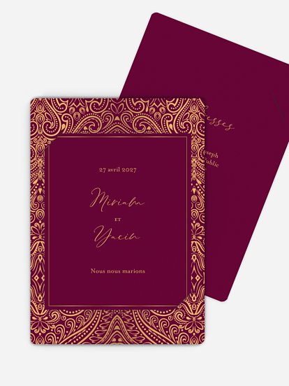 Faire-part mariage Palais oriental
