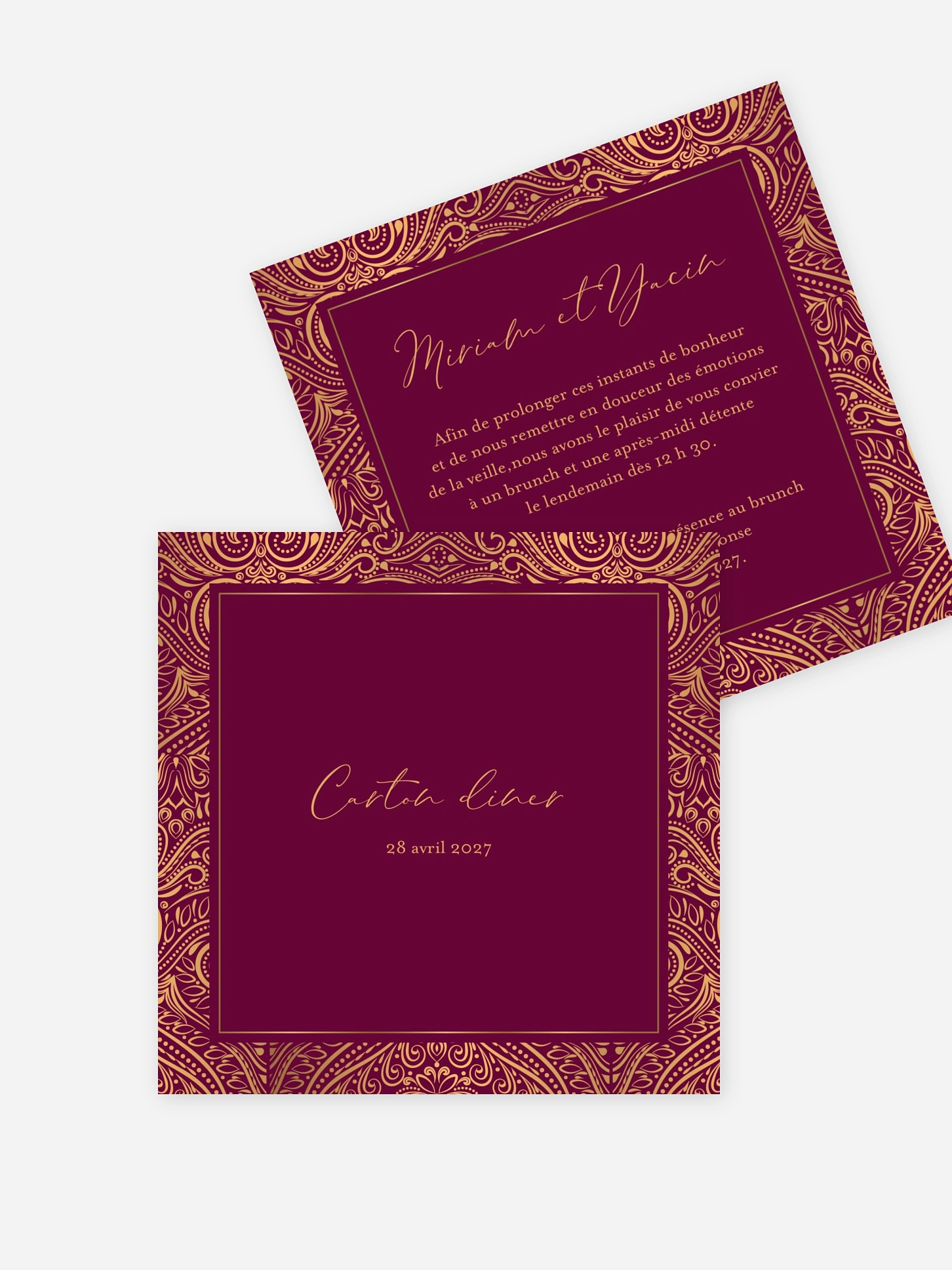 Carton d'invitation Palais oriental