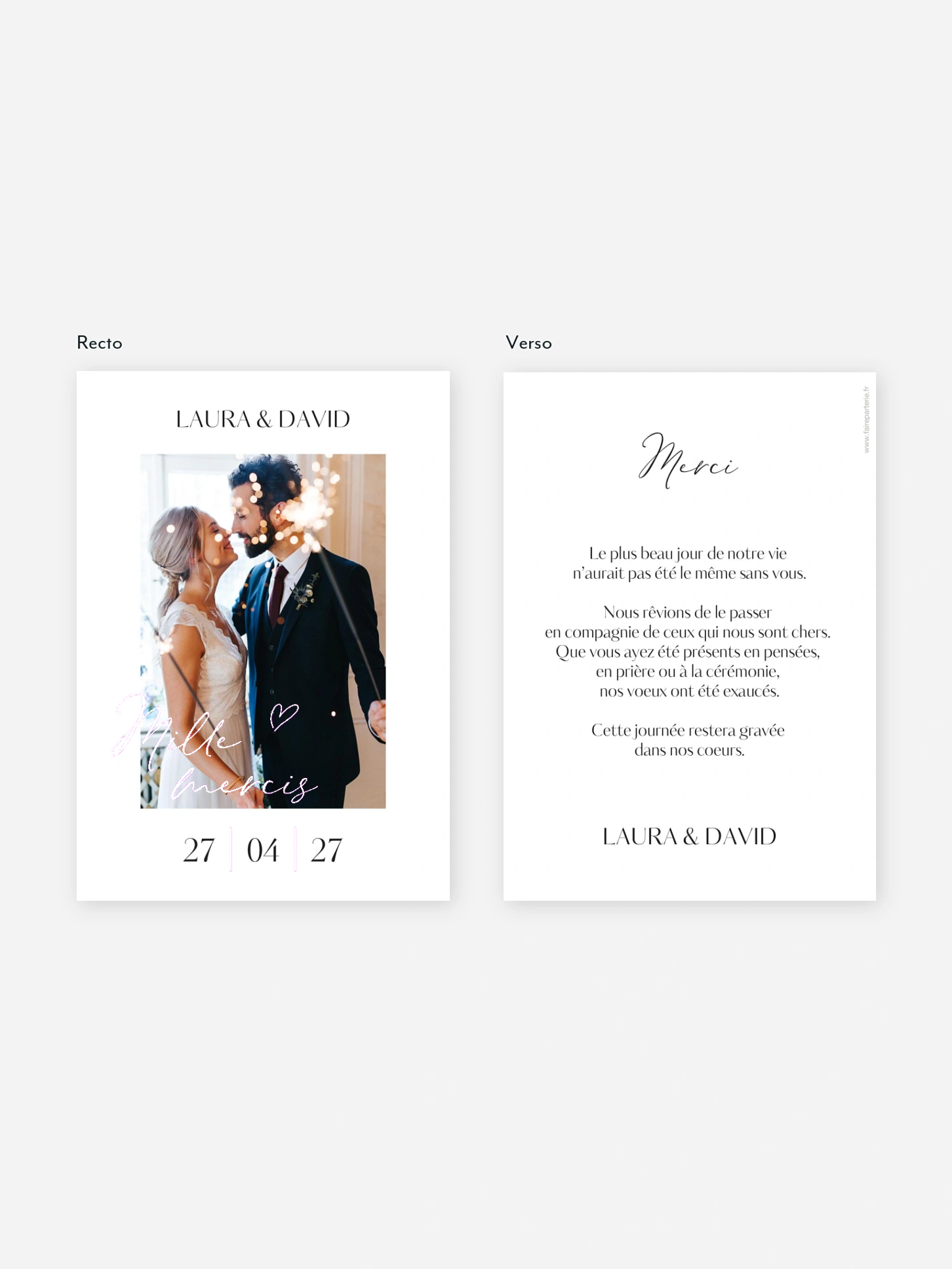 Carte de remerciements Just chic