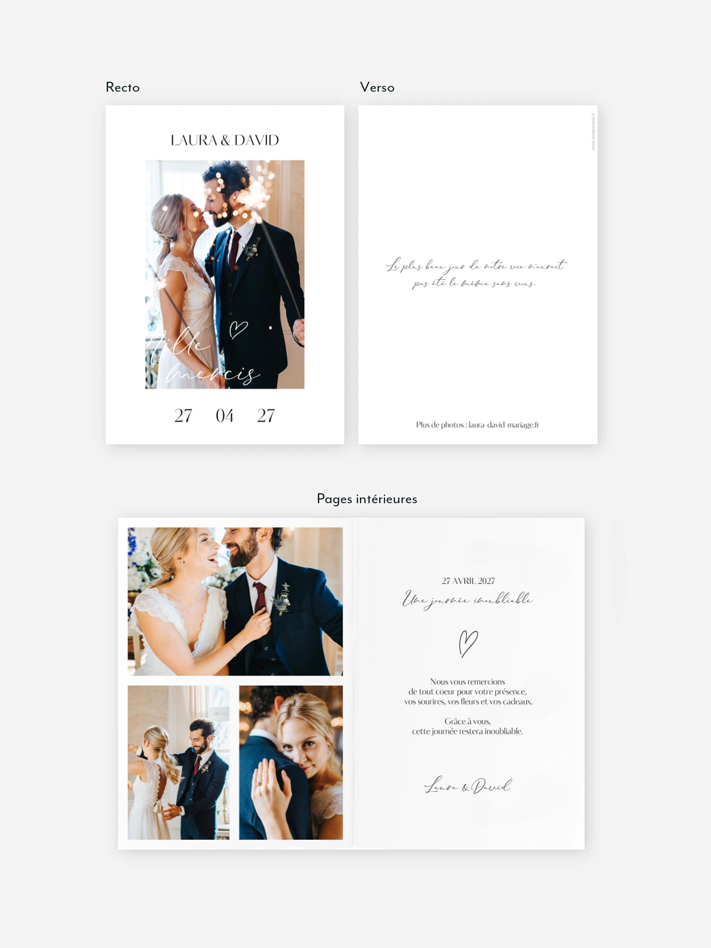 Carte de remerciements Just chic