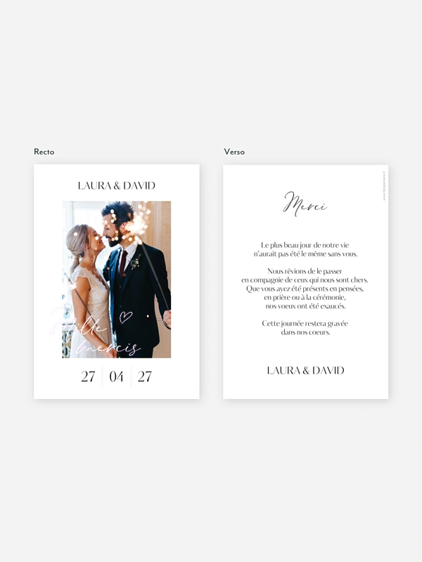 Carte de remerciements Just chic