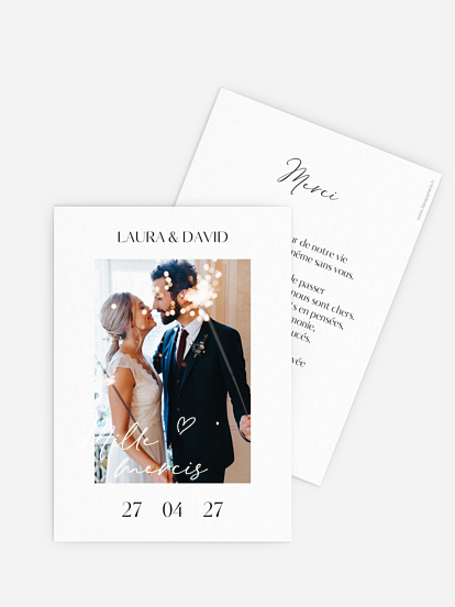 Carte de remerciements Just chic