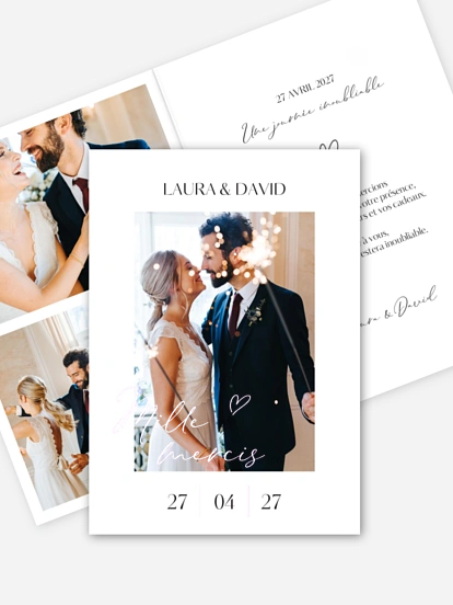 Carte de remerciements Just chic