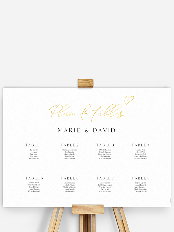 Poster plan de table mariage Just chic