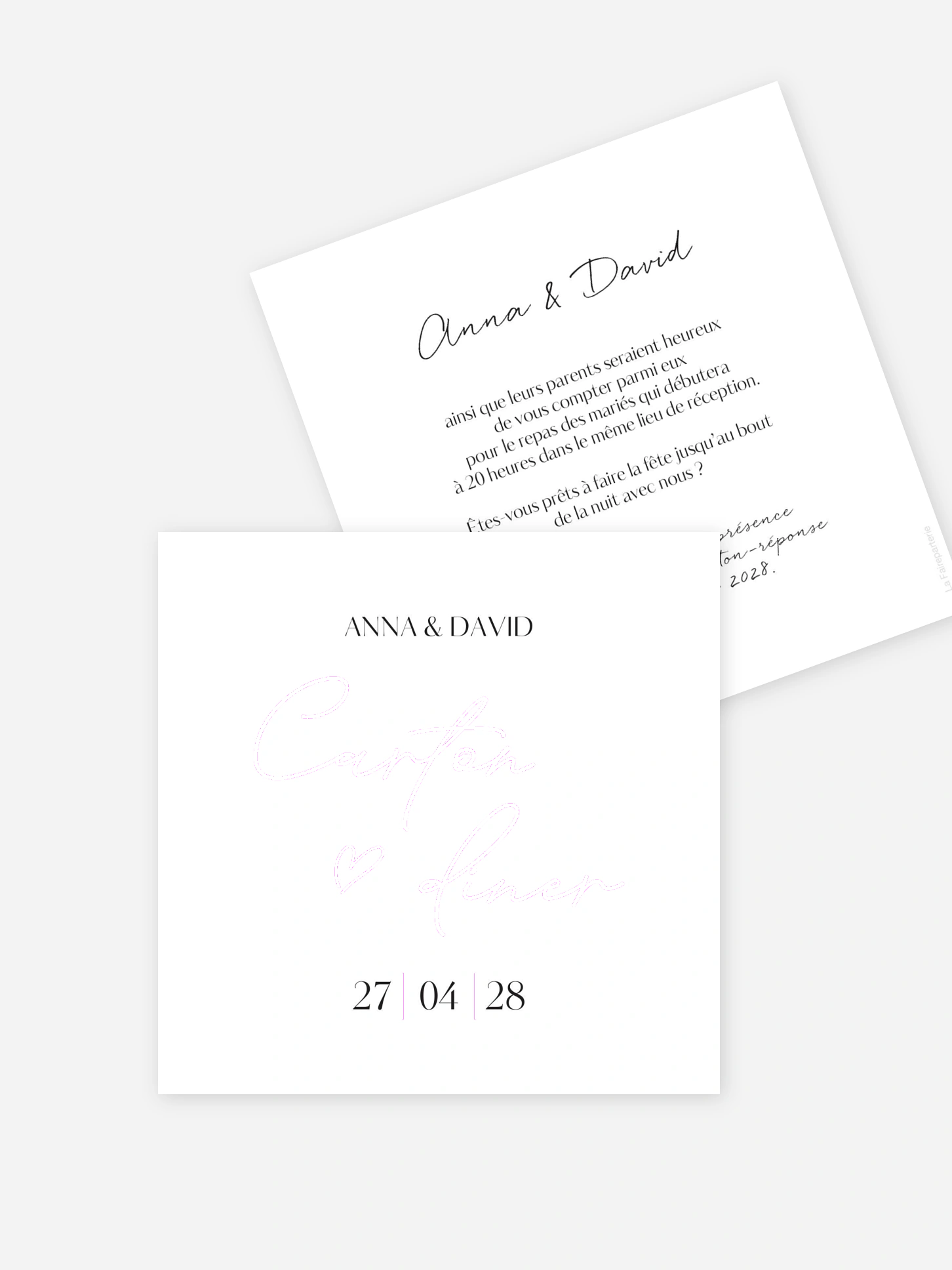 Carton d'invitation Just chic