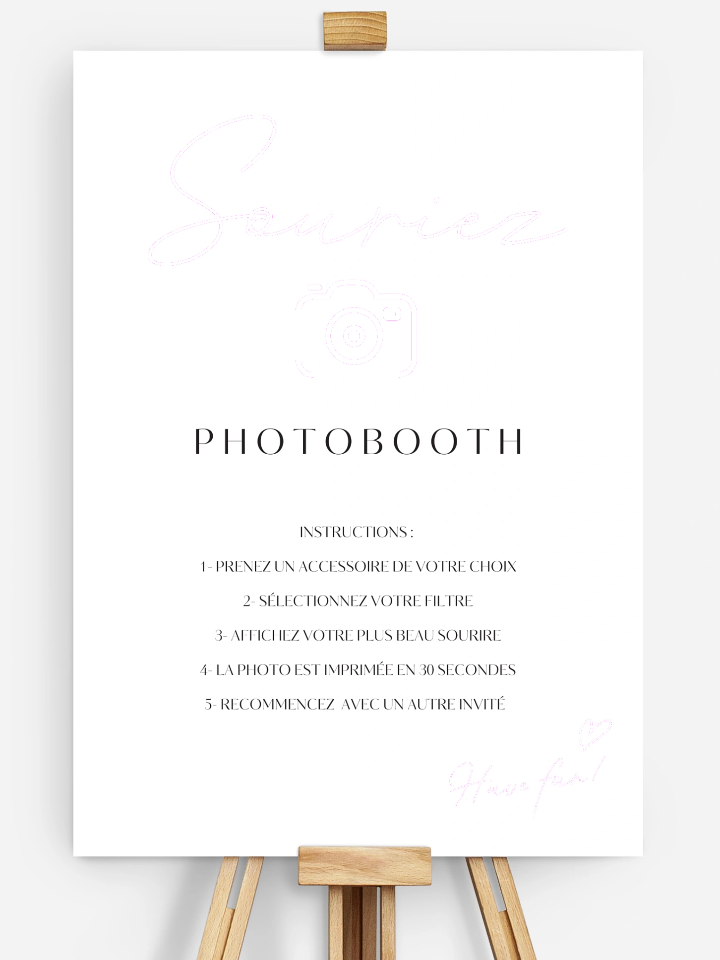 Affiche photobooth mariage Just chic