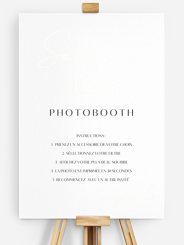 Affiche photobooth mariage Just chic