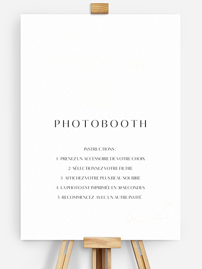 Affiche photobooth mariage Just chic