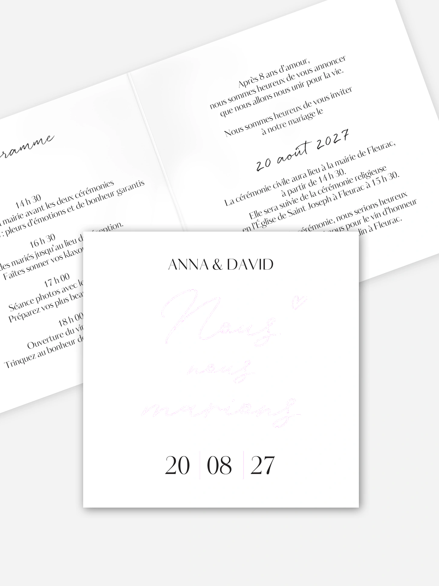 Faire-part de mariage Just chic