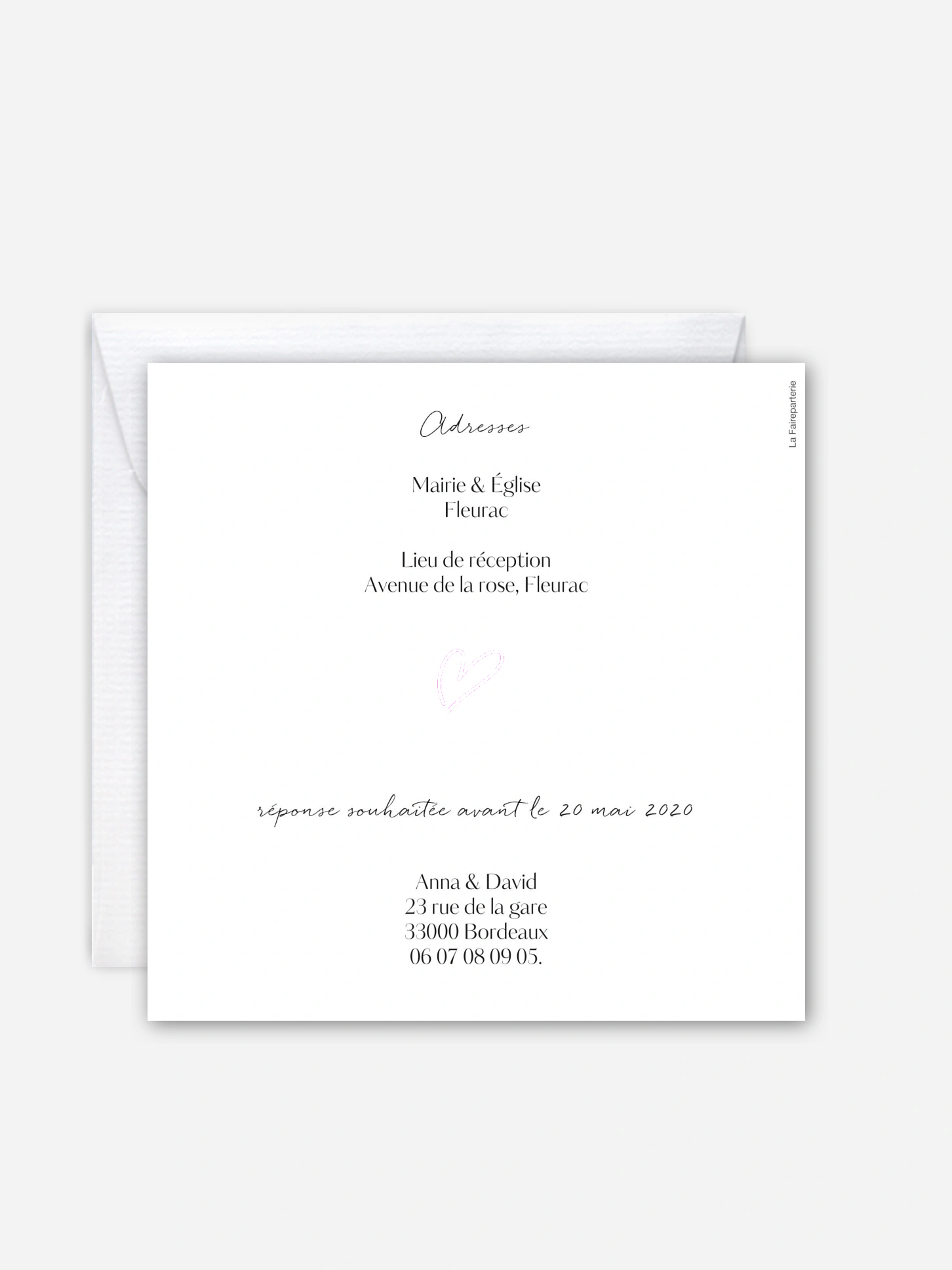 Faire-part de mariage Just chic
