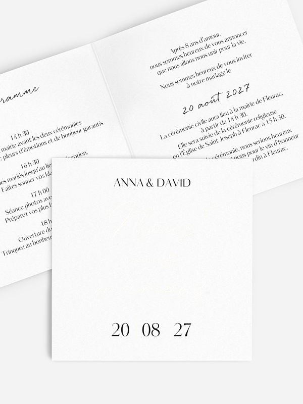 Faire-part de mariage Just chic