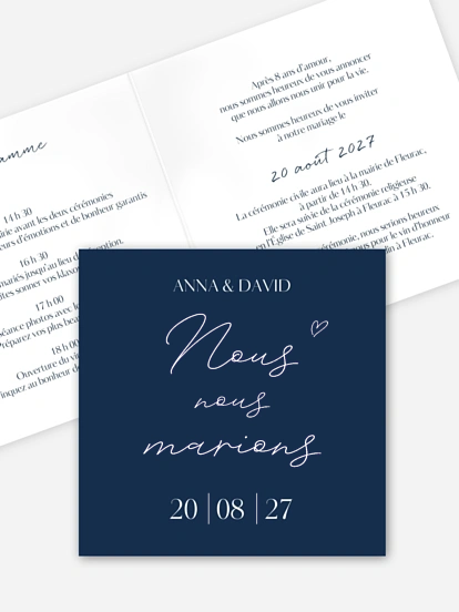 Faire-part de mariage Just chic