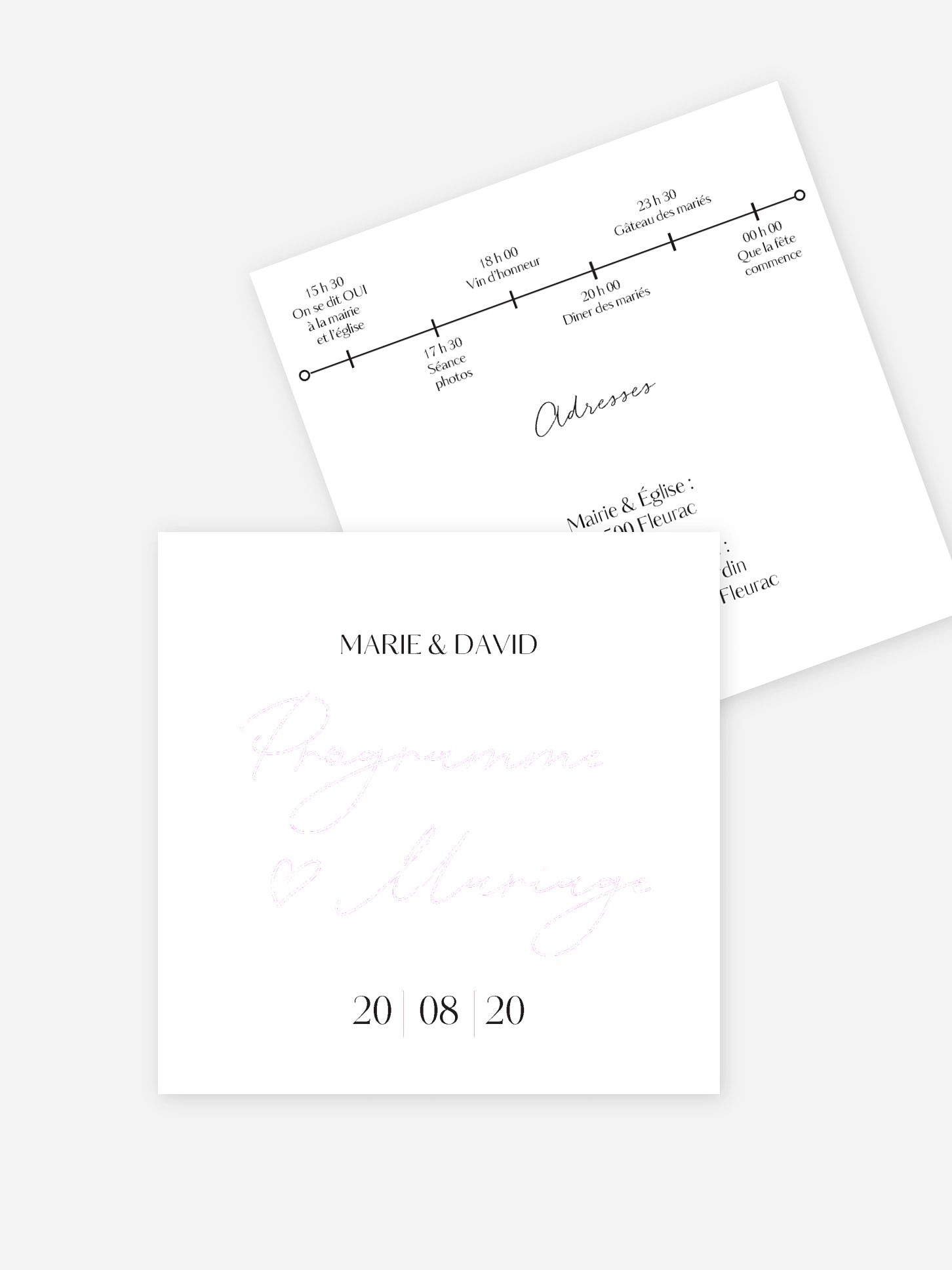 Programme mariage Just chic