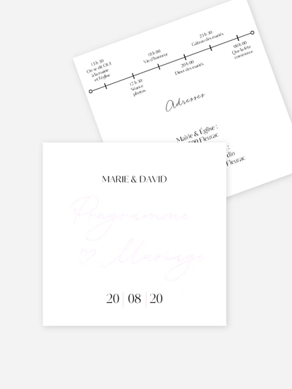 Programme mariage Just chic