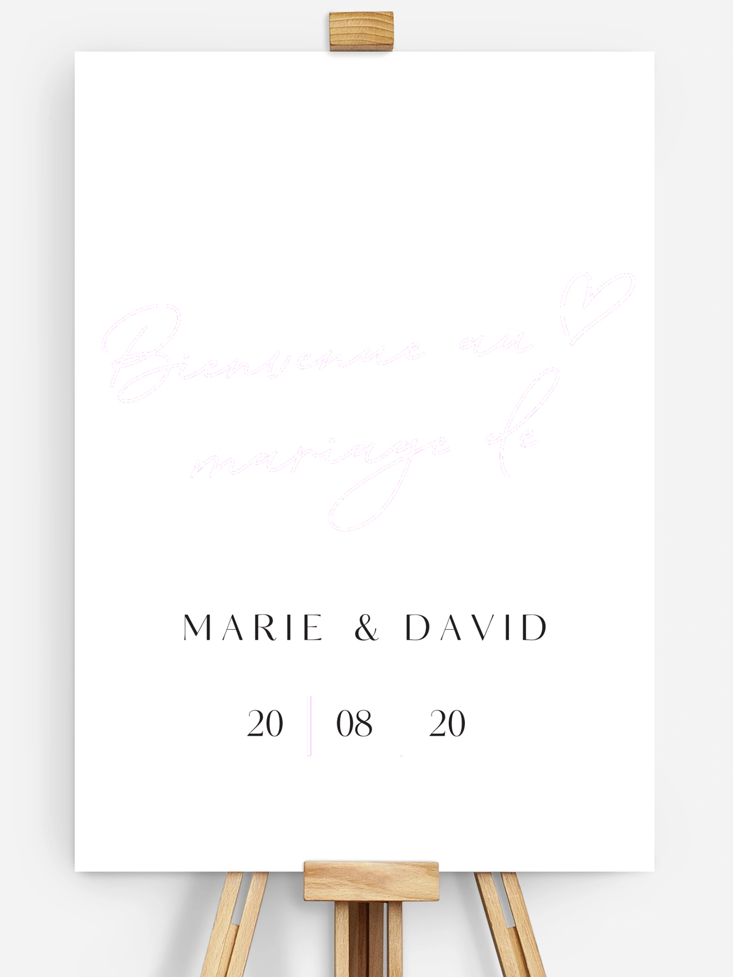 Poster bienvenue mariage Just chic