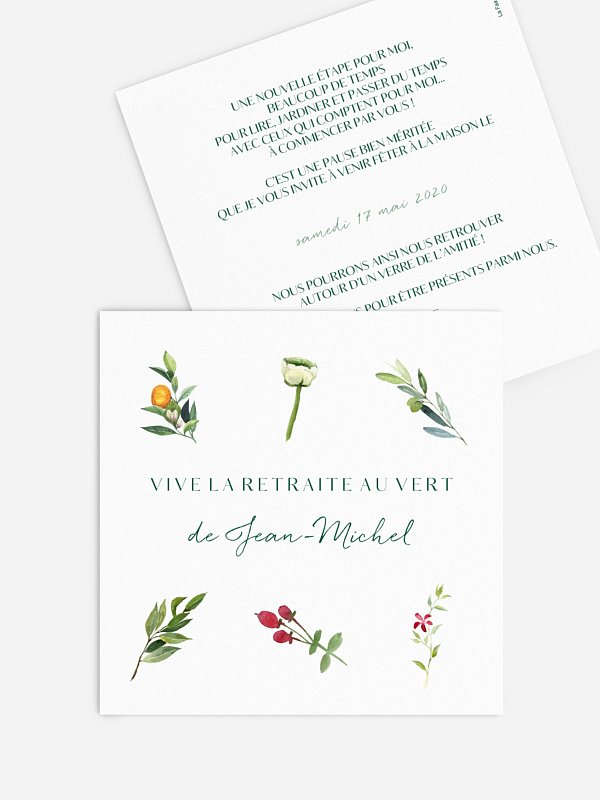 Carte Invitation Depart Retraite Retraite Au Vert