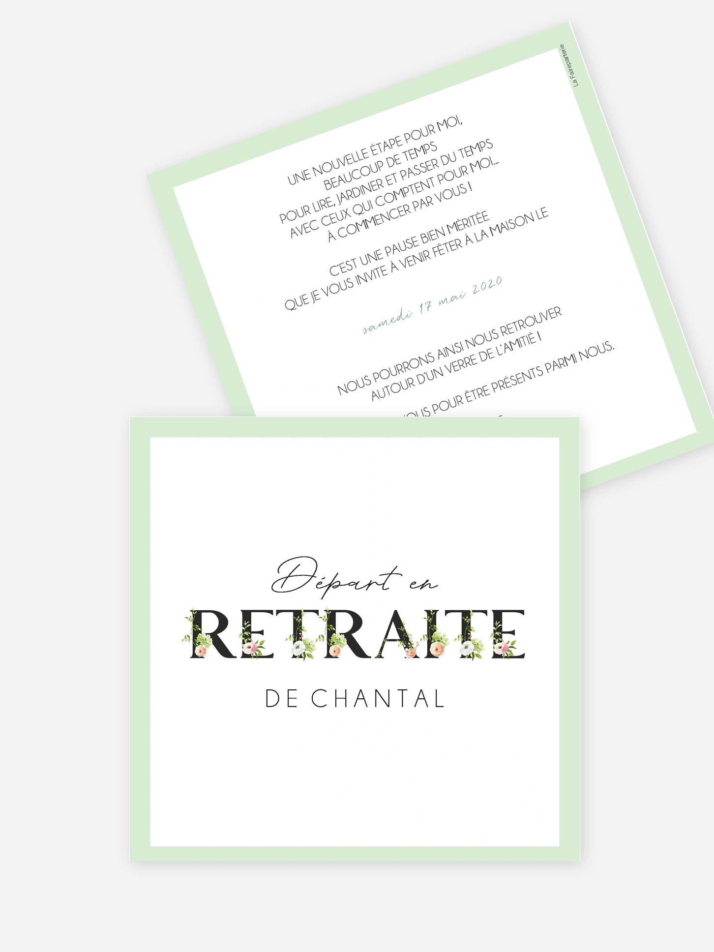 Carte invitation départ retraite Retraite fleurie