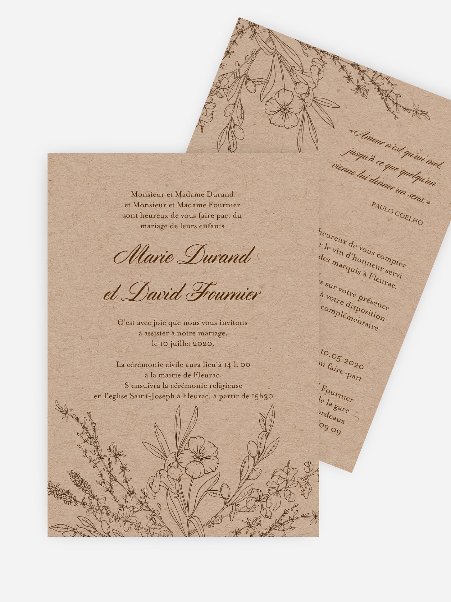 Faire-part mariage Garrigue