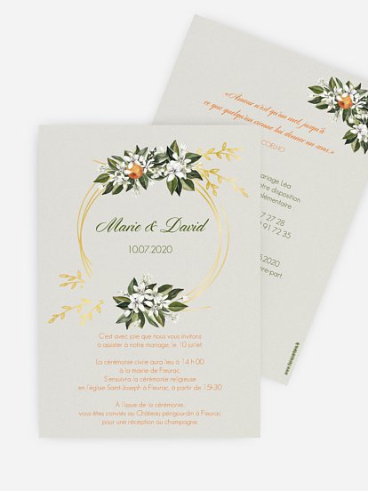 Faire-part mariage Oranger
